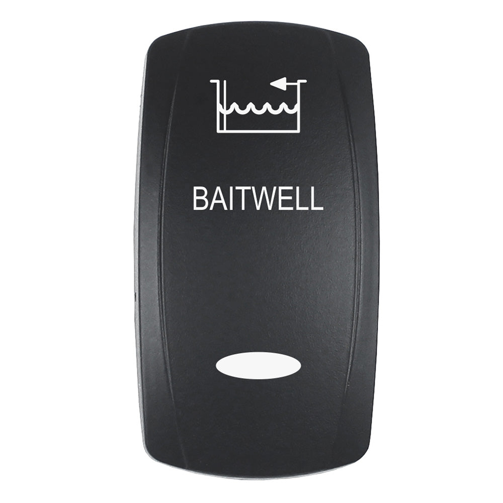 Pacer Actuator  BAITWELL fV Series Contura Switches  Black  Laser Etched TopBottom Light EV2LEBTWL