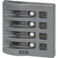 Blue Sea 4374 WeatherDeck Water Resistant Circuit Breaker Panel  4 Position  Grey 4374