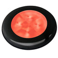 Hella Marine Slim Line LED Enhanced Brightness Round Courtesy Lamp  Red LED  Black Plastic Bezel  12V 980507251