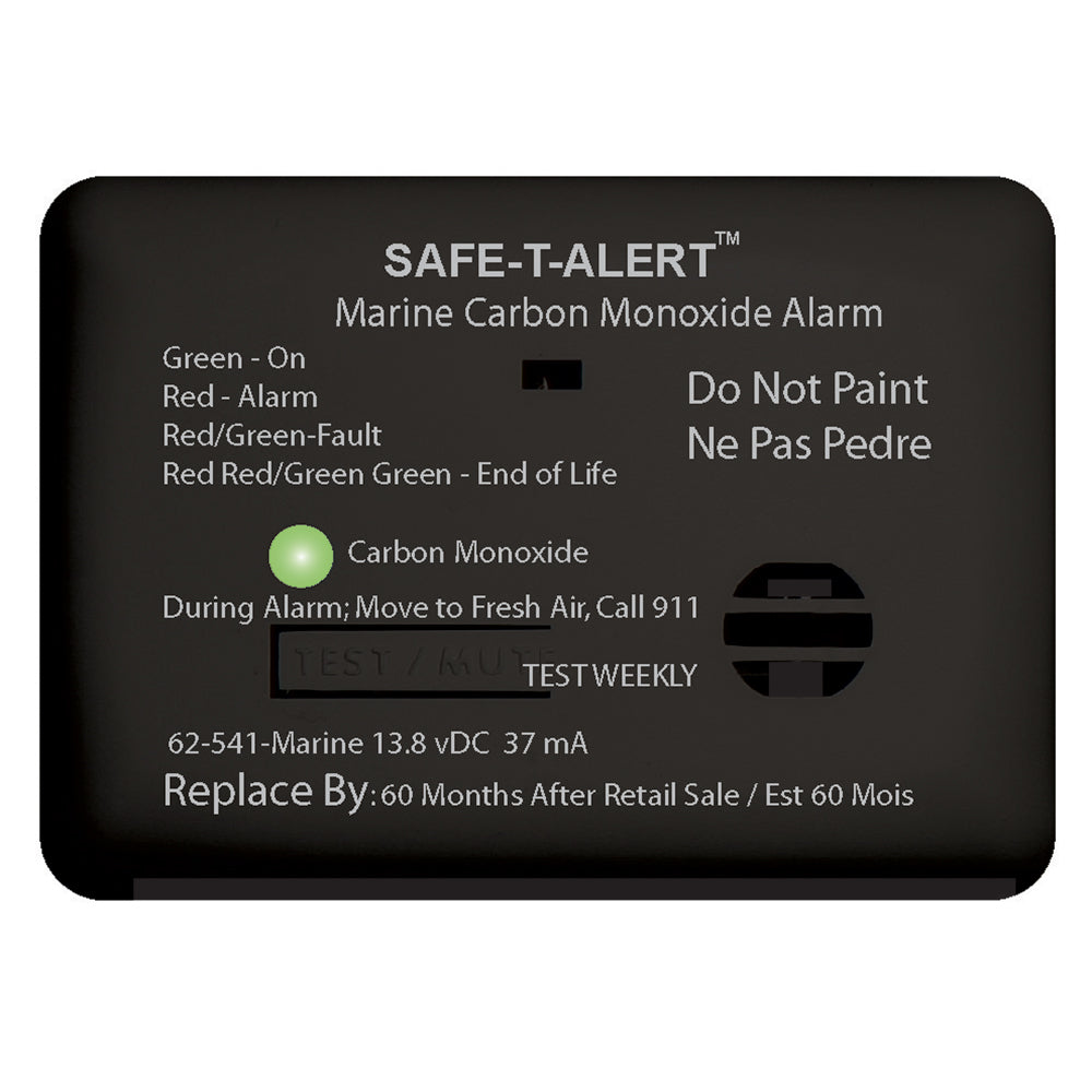 SafeTAlert 62 Series Carbon Monoxide Alarm  12V  62541Marine  Surface Mount  Black 62541MARINEBL