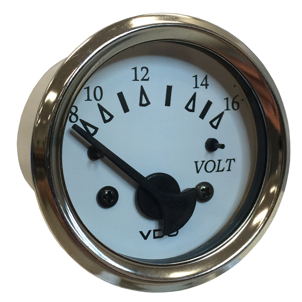 VDO Cockpit Marine 52MM 2116 Voltmeter  White DialChrome Bezel 33215282