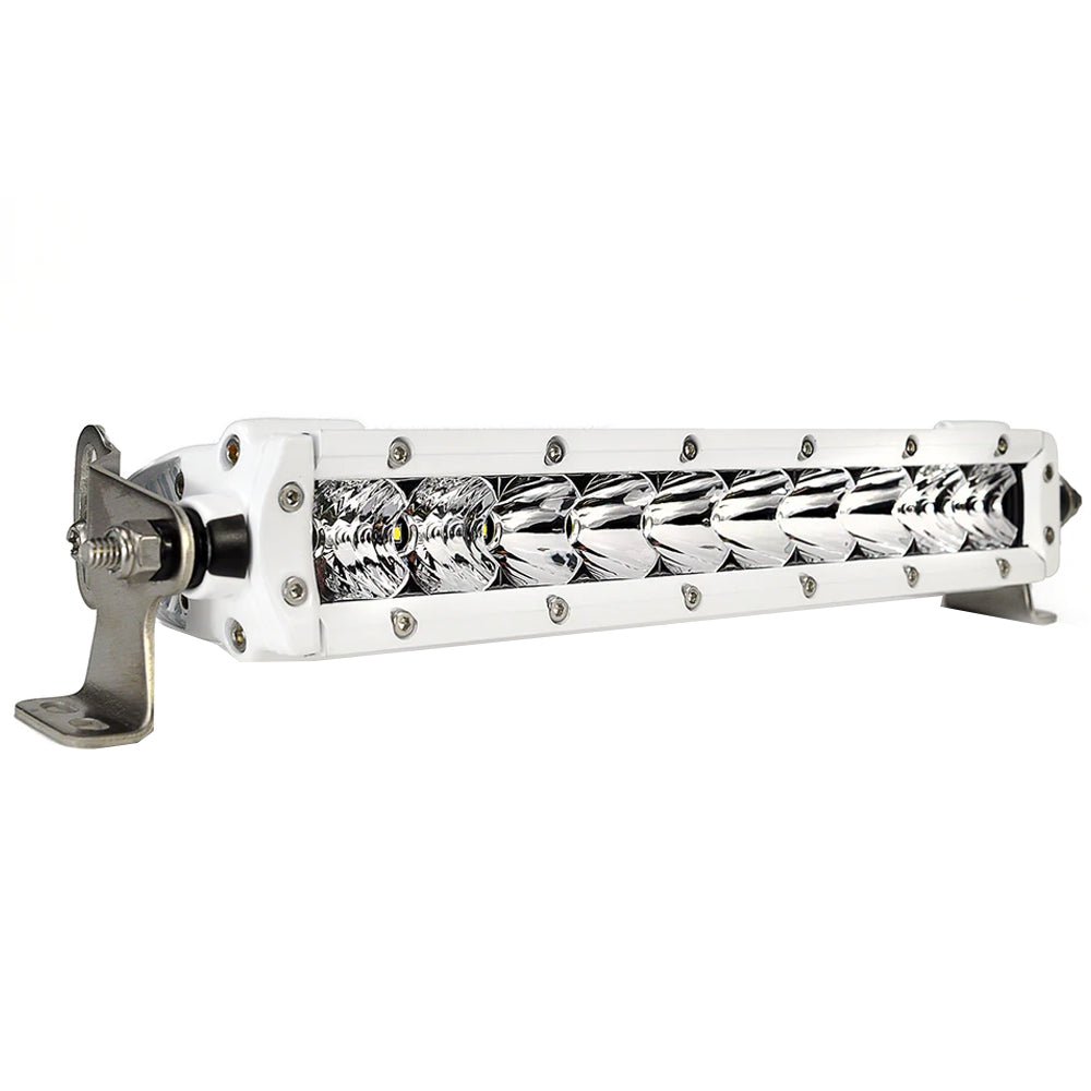 Black Oak Pro Series 30 Single Row 10 LED Light Bar  Combo Optics  White Housing 10CMS5OS