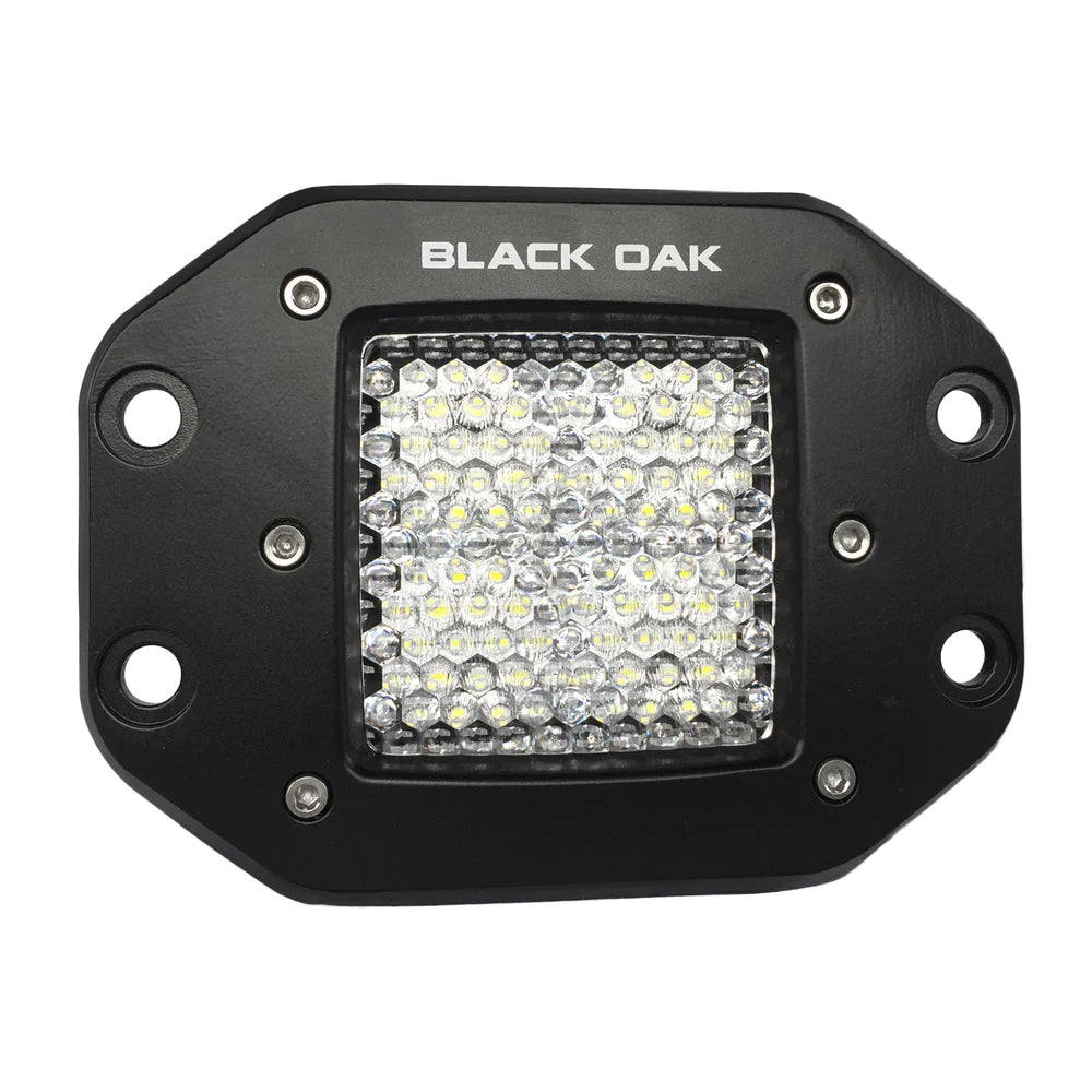 Black Oak 2 Flush Mount LED Pod Light  Flood Optics  Black Housing  Pro Series 30 2FFPOD10CR