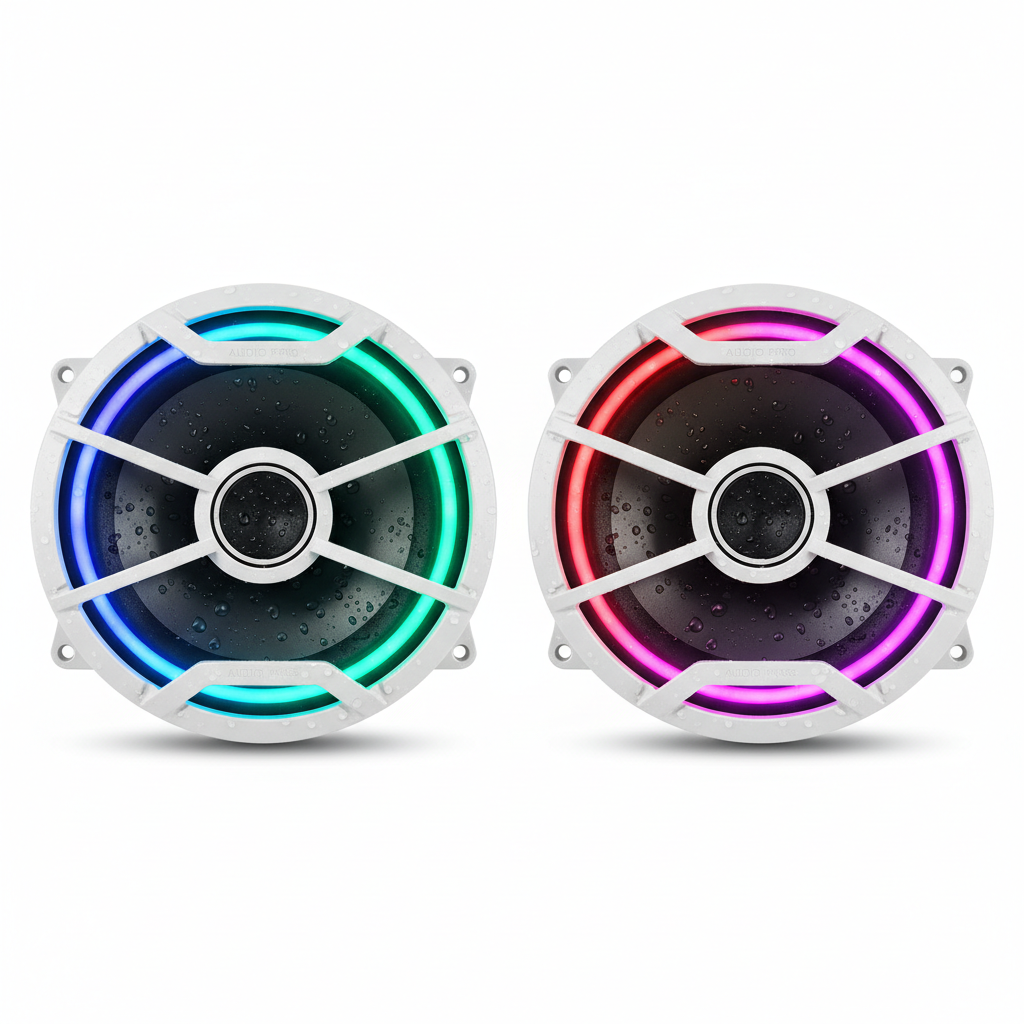 6.5 Inch Marine RGB LED Color-Changing Speakers for Boats