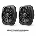 6.5 Inch Black High Output Marine Speakers for Boats