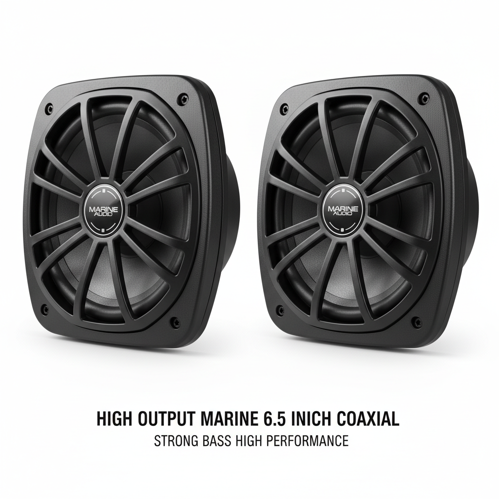 6.5 Inch Black High Output Marine Speakers for Boats