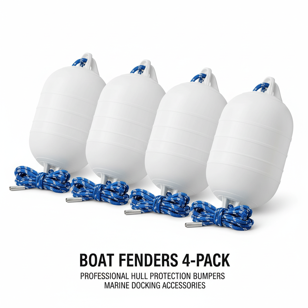 Set of 4 Inflatable Vinyl Boat Fenders